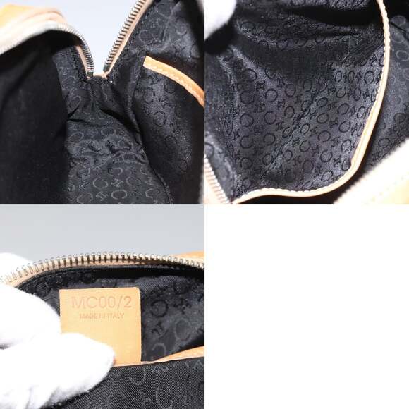 CELINE C Macadam Canvas Hand Bag Suede Leather Black Brown Silver - Picture 12 of 12